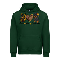 Forest Green peace love dachshund Urban Hoodie - RanaPortraitStore