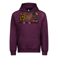 Mauve Wine peace love dachshund Urban Hoodie - RanaPortraitStore