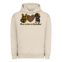 Pigment French Oak peace love dachshund Urban Hoodie - RanaPortraitStore