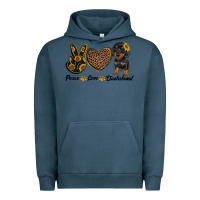 Pigment Midnight Navy peace love dachshund Urban Hoodie - RanaPortraitStore