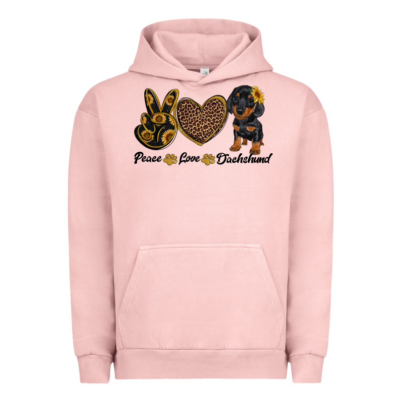 Peace Love Dachshund Urban Hoodie by RanaPortraitStore | Teevron