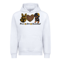 White peace love dachshund Urban Hoodie - RanaPortraitStore