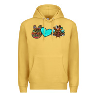 Antique Gold peace love thanksgiving turkey Premium Hoodie - RanaPortraitStore