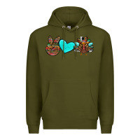Army Green peace love thanksgiving turkey Premium Hoodie - RanaPortraitStore