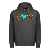 Charcoal Heather peace love thanksgiving turkey Premium Hoodie - RanaPortraitStore