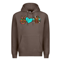 Coffee peace love thanksgiving turkey Premium Hoodie - RanaPortraitStore