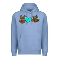 Colony Blue peace love thanksgiving turkey Premium Hoodie - RanaPortraitStore