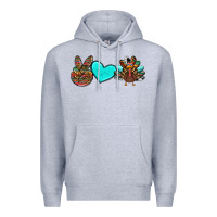 Heather Grey peace love thanksgiving turkey Premium Hoodie - RanaPortraitStore
