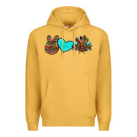 Mustard peace love thanksgiving turkey Premium Hoodie - RanaPortraitStore