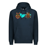 Navy peace love thanksgiving turkey Premium Hoodie - RanaPortraitStore