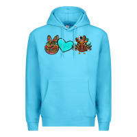 Ocean Blue peace love thanksgiving turkey Premium Hoodie - RanaPortraitStore