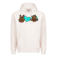 Pale Pink peace love thanksgiving turkey Premium Hoodie - RanaPortraitStore