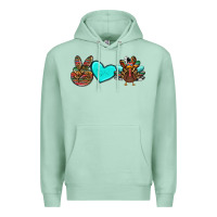 Seafoam peace love thanksgiving turkey Premium Hoodie - RanaPortraitStore