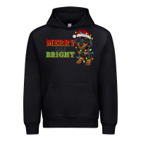 Black merry and bright dachshund Urban Hoodie - RanaPortraitStore