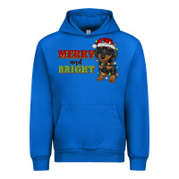 Cobalt merry and bright dachshund Urban Hoodie - RanaPortraitStore