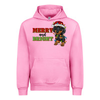 Fuchsia Pink merry and bright dachshund Urban Hoodie - RanaPortraitStore