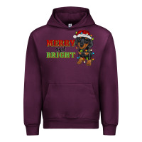 Mauve Wine merry and bright dachshund Urban Hoodie - RanaPortraitStore
