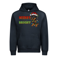 Navy merry and bright dachshund Urban Hoodie - RanaPortraitStore