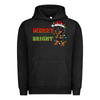 Pigment Black merry and bright dachshund Urban Hoodie - RanaPortraitStore