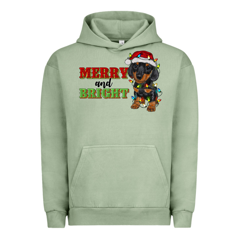 Merry And Bright Dachshund Urban Hoodie by RanaPortraitStore | Teevron