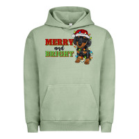 Pigment Oil Green merry and bright dachshund Urban Hoodie - RanaPortraitStore