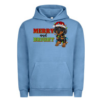 Pigment Pebble Blue merry and bright dachshund Urban Hoodie - RanaPortraitStore