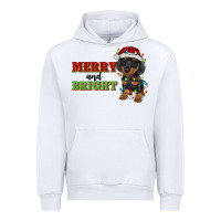 White merry and bright dachshund Urban Hoodie - RanaPortraitStore