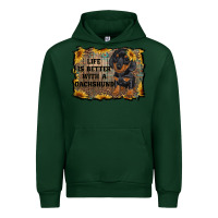 Forest Green life is better with a dachshund Urban Hoodie - RanaPortraitStore