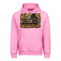 Fuchsia Pink life is better with a dachshund Urban Hoodie - RanaPortraitStore