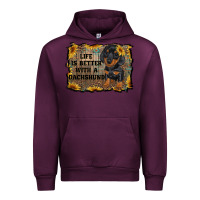 Mauve Wine life is better with a dachshund Urban Hoodie - RanaPortraitStore