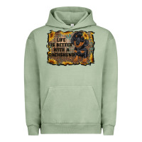 Pigment Oil Green life is better with a dachshund Urban Hoodie - RanaPortraitStore