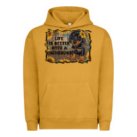 Pigment Peanut Butter life is better with a dachshund Urban Hoodie - RanaPortraitStore