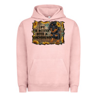 Pigment Salmon life is better with a dachshund Urban Hoodie - RanaPortraitStore