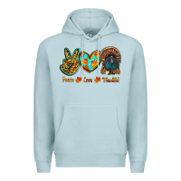 Blue Mist peace love thankful Premium Hoodie - RanaPortraitStore
