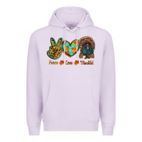 Lilac peace love thankful Premium Hoodie - RanaPortraitStore