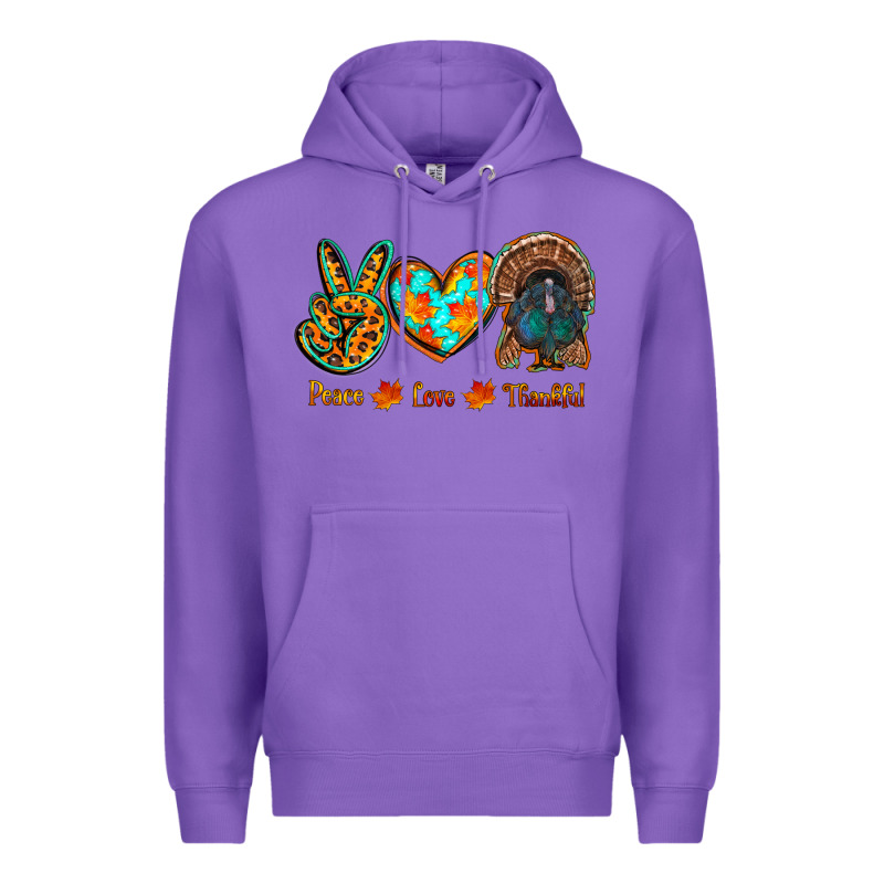Peace Love Thankful Premium Hoodie by RanaPortraitStore | Teevron