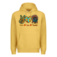 Antique Gold peace love thankful Premium Hoodie - RanaPortraitStore