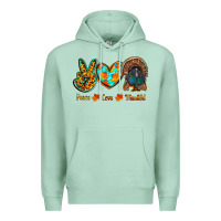 Seafoam peace love thankful Premium Hoodie - RanaPortraitStore