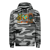 Slate Camo peace love thankful Premium Hoodie - RanaPortraitStore