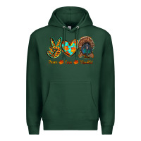 Sports Green peace love thankful Premium Hoodie - RanaPortraitStore