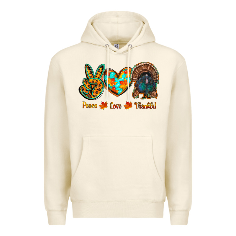 Peace Love Thankful Premium Hoodie by RanaPortraitStore | Teevron