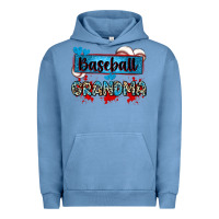 Pigment Pebble Blue baseball grandma with leopard Urban Hoodie - Zillion Design Studio
