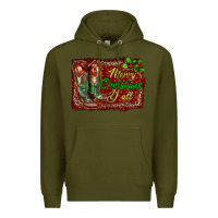 Army Green merry christmas y'all boots Premium Hoodie - RanaPortraitStore