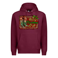 Burgundy merry christmas y'all boots Premium Hoodie - RanaPortraitStore