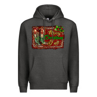 Charcoal Heather merry christmas y'all boots Premium Hoodie - RanaPortraitStore
