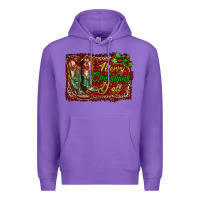 Purple merry christmas y'all boots Premium Hoodie - RanaPortraitStore