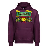 Mauve Wine softball nana with leopard Urban Hoodie - Zillion Design Studio