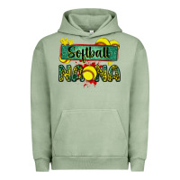 Pigment Oil Green softball nana with leopard Urban Hoodie - Zillion Design Studio