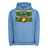 Pigment Pebble Blue softball nana with leopard Urban Hoodie - Zillion Design Studio