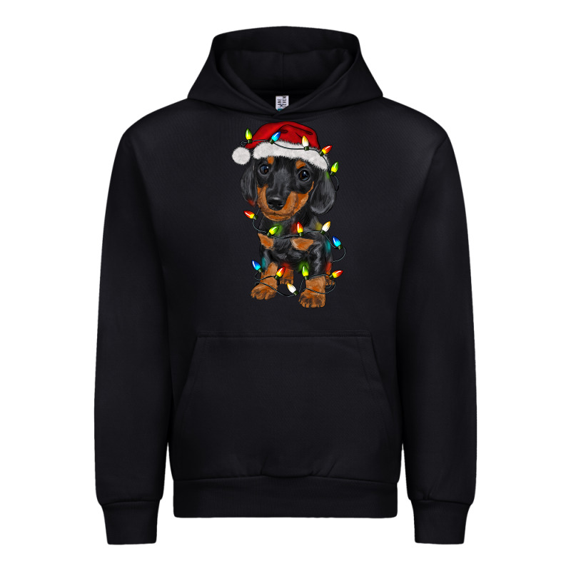 Dachshund Puppy Christmas Lights Urban Hoodie by RanaPortraitStore | Teevron